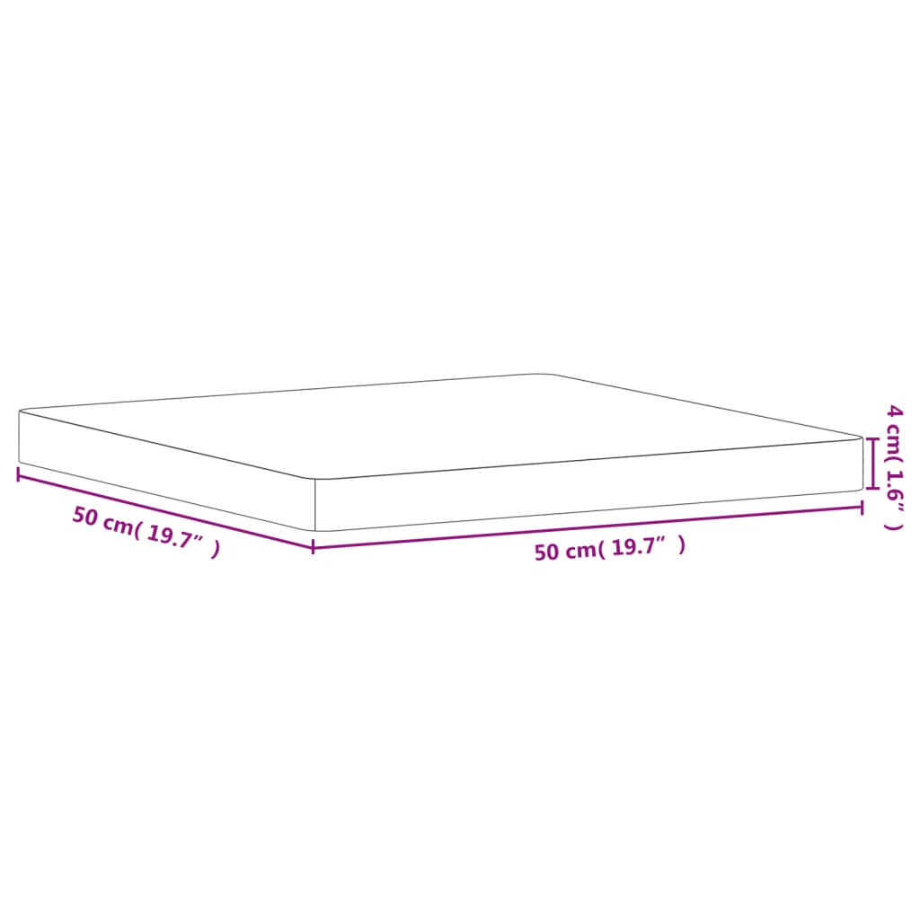 Dessus de table 50x50x4 cm carré bois massif de hêtre - XIOS