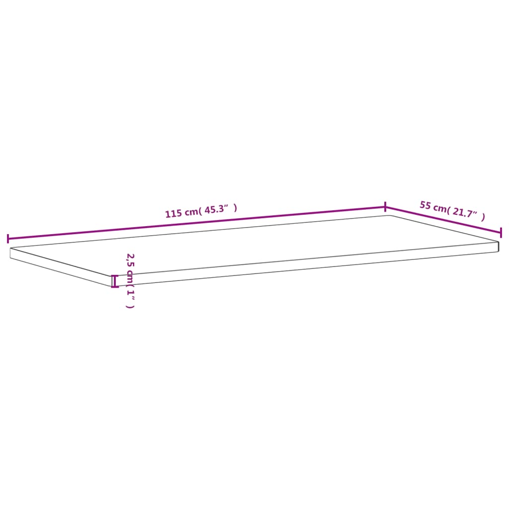 Dessus de bureau 115x55x2,5 cm bois massif de hêtre - XIOS