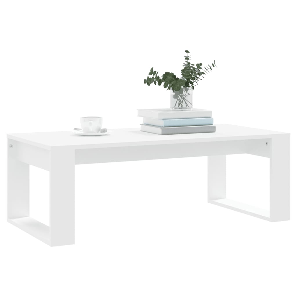 Table basse blanc 102x50x35 cm bois d'ingénierie - XIOS
