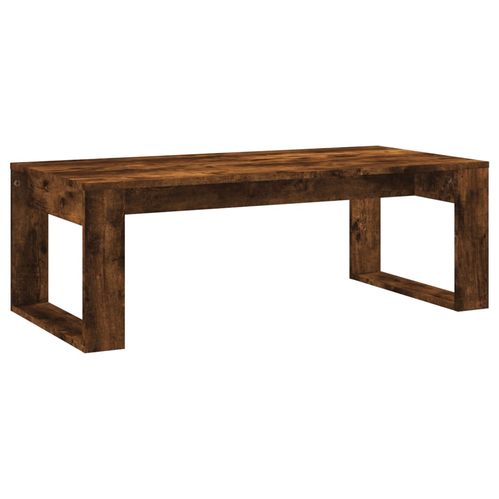 Table basse chêne fumé 102x50x35 cm bois d'ingénierie - XIOS