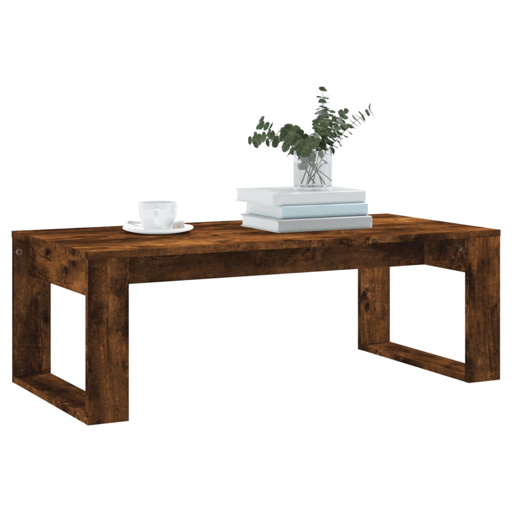 Table basse chêne fumé 102x50x35 cm bois d'ingénierie - XIOS