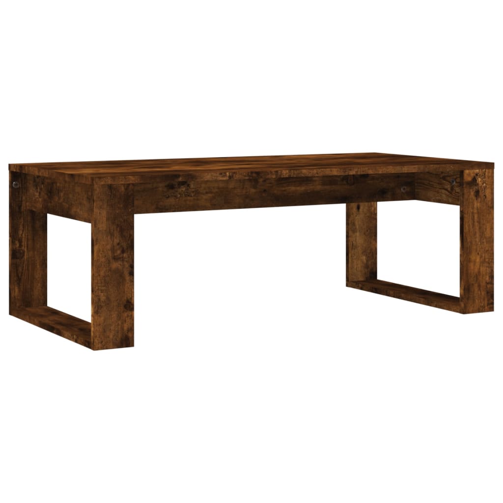 Table basse chêne fumé 102x50x35 cm bois d'ingénierie - XIOS