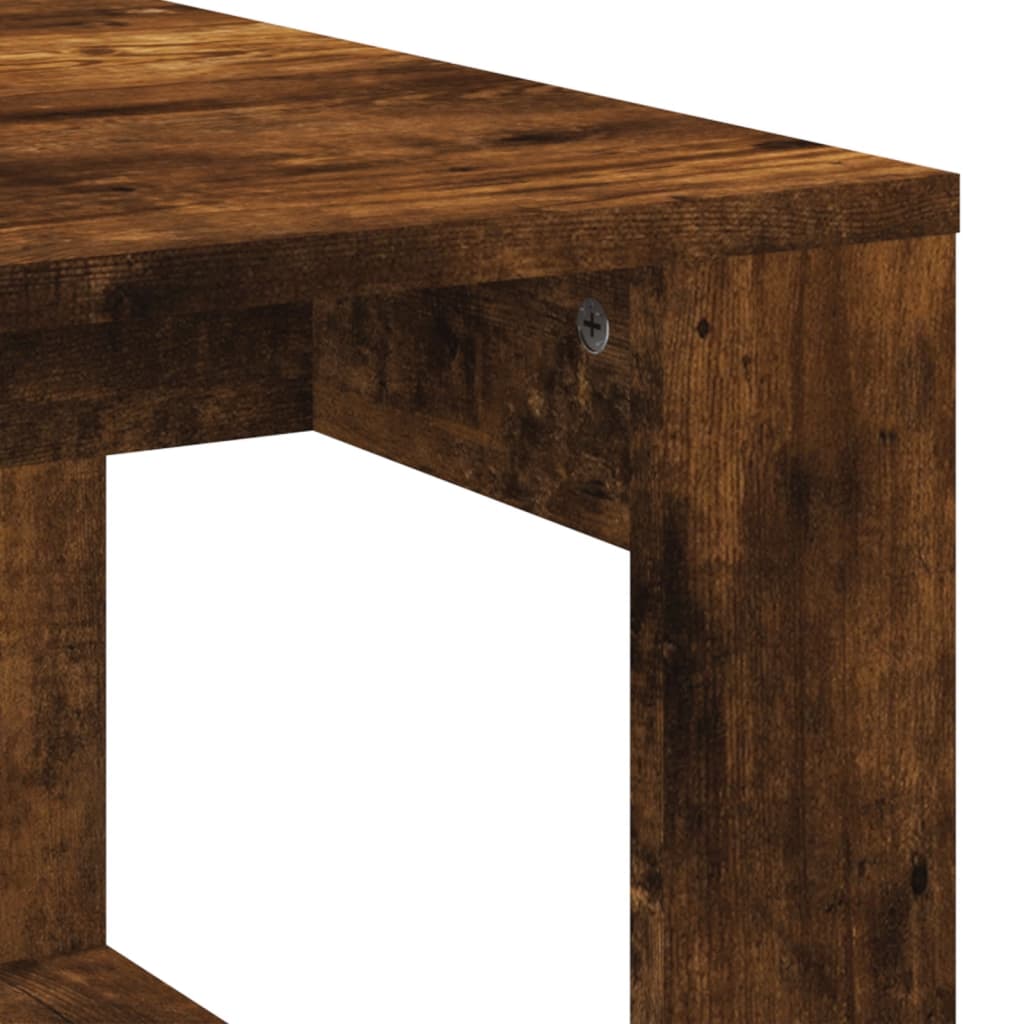 Table basse chêne fumé 102x50x35 cm bois d'ingénierie - XIOS