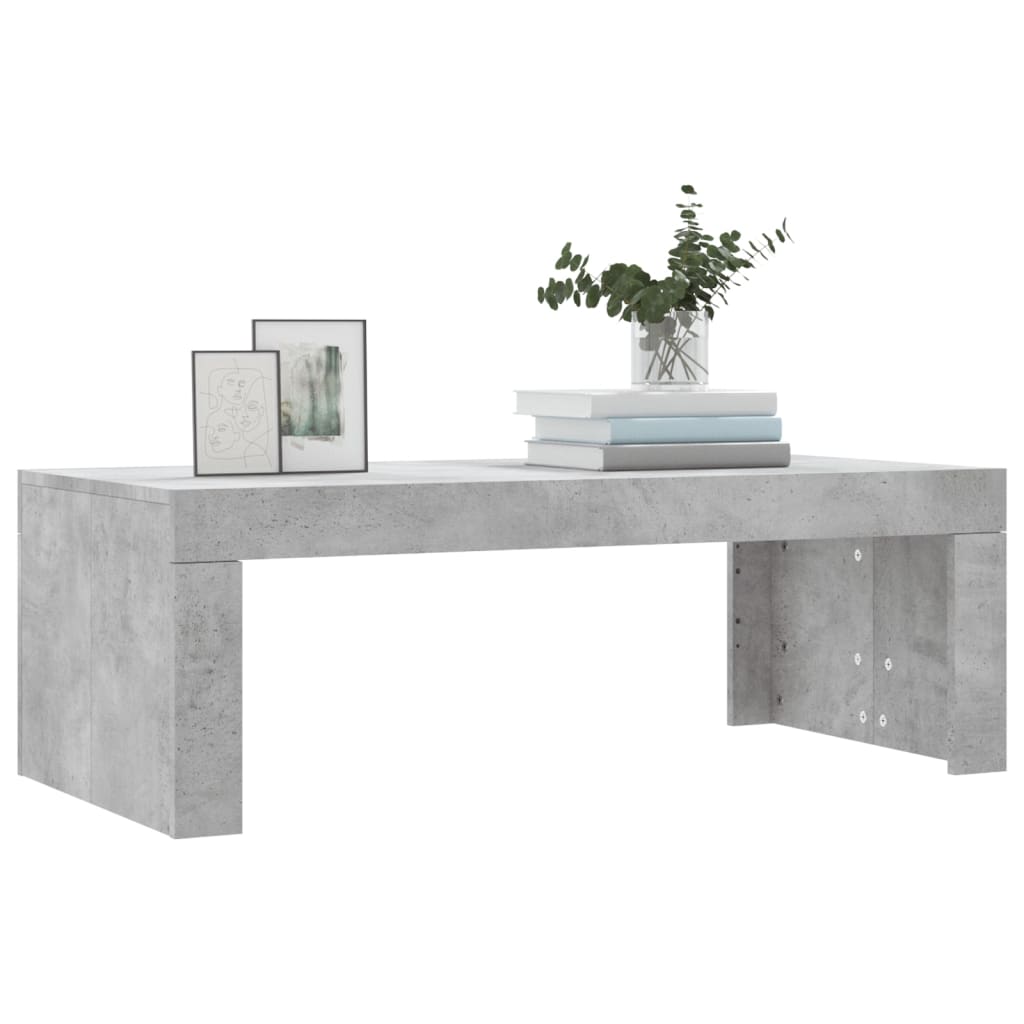 Table basse gris béton 102x50x36 cm bois d'ingénierie - XIOS