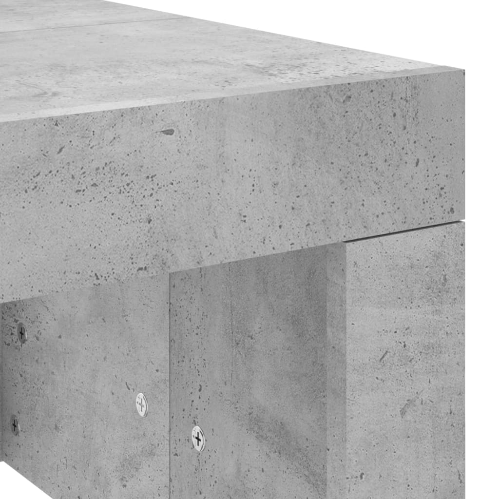 Table basse gris béton 102x50x36 cm bois d'ingénierie - XIOS