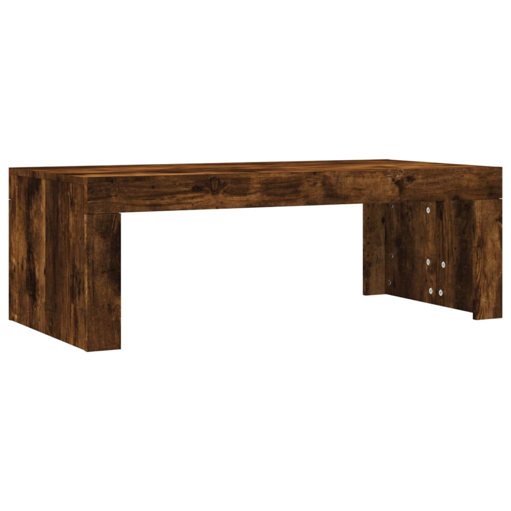 Table basse chêne fumé 102x50x36 cm bois d'ingénierie - XIOS
