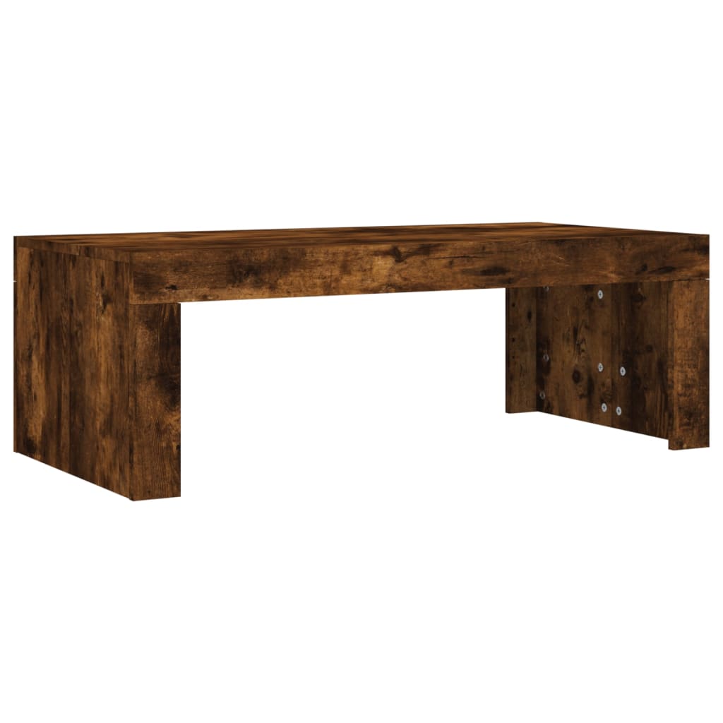 Table basse chêne fumé 102x50x36 cm bois d'ingénierie - XIOS