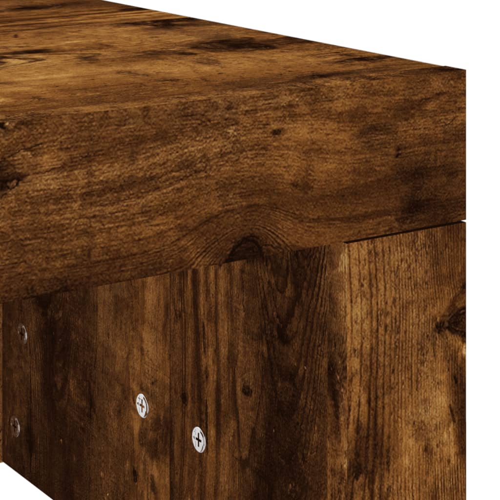 Table basse chêne fumé 102x50x36 cm bois d'ingénierie - XIOS