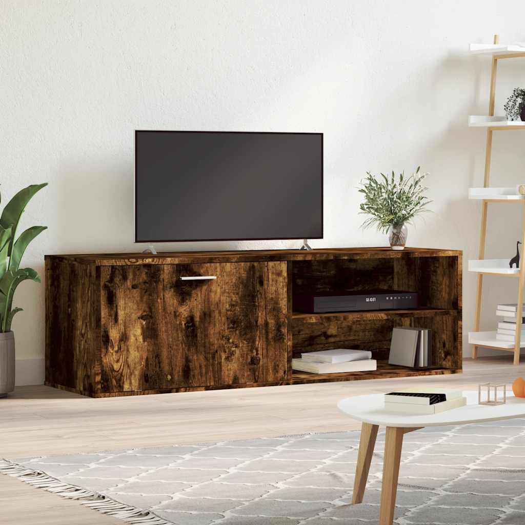 Meuble TV chêne fumé 120x34x37 cm bois d'ingénierie - XIOS