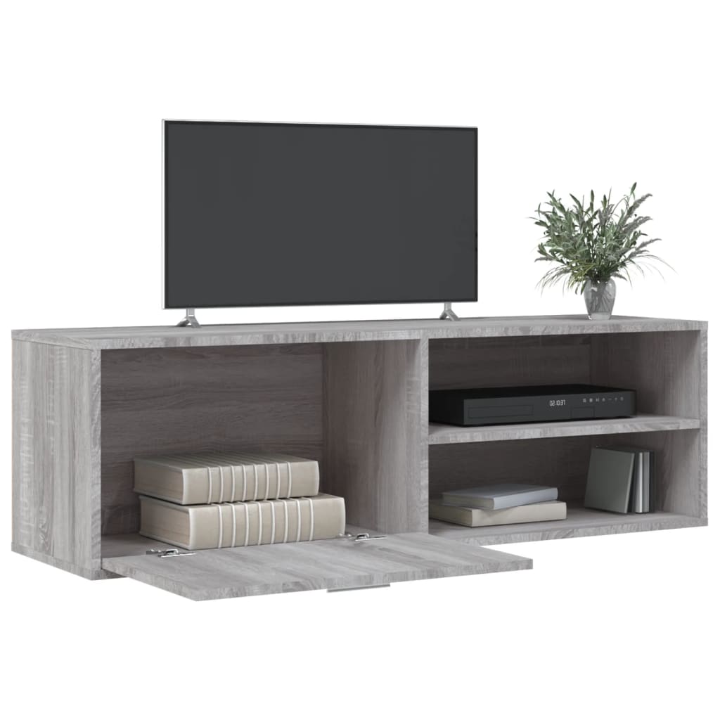 Meuble TV sonoma gris 120x34x37 cm bois d'ingénierie - XIOS