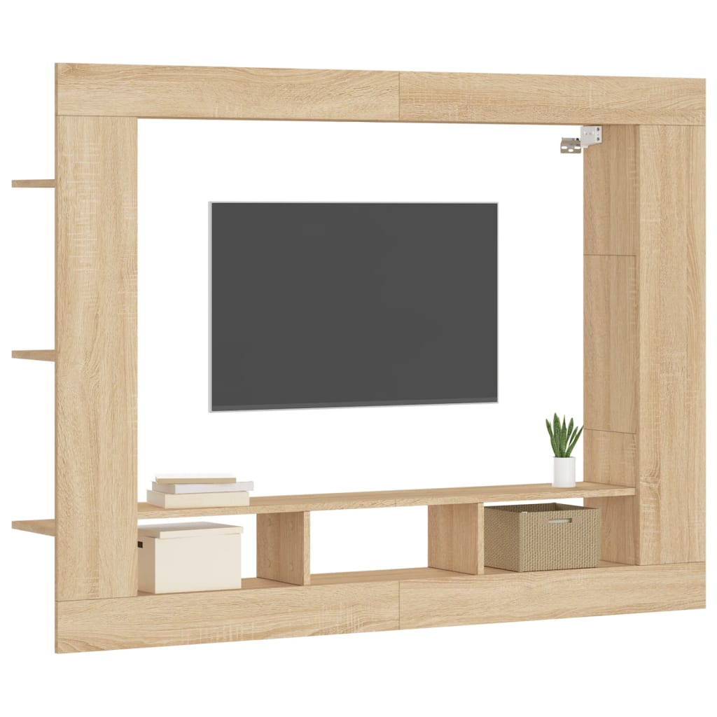 Meuble TV chêne sonoma 152x22x113 cm bois d'ingénierie - XIOS