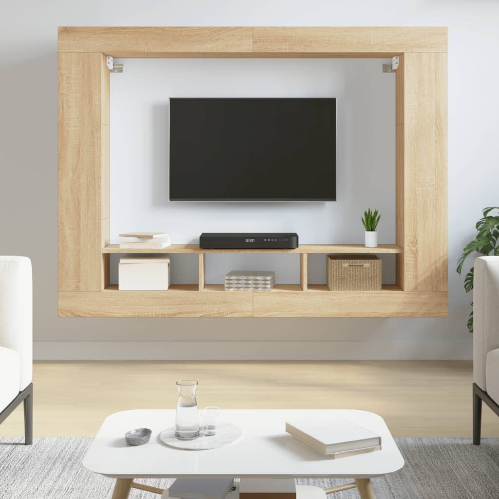 Meuble TV chêne sonoma 152x22x113 cm bois d'ingénierie - XIOS