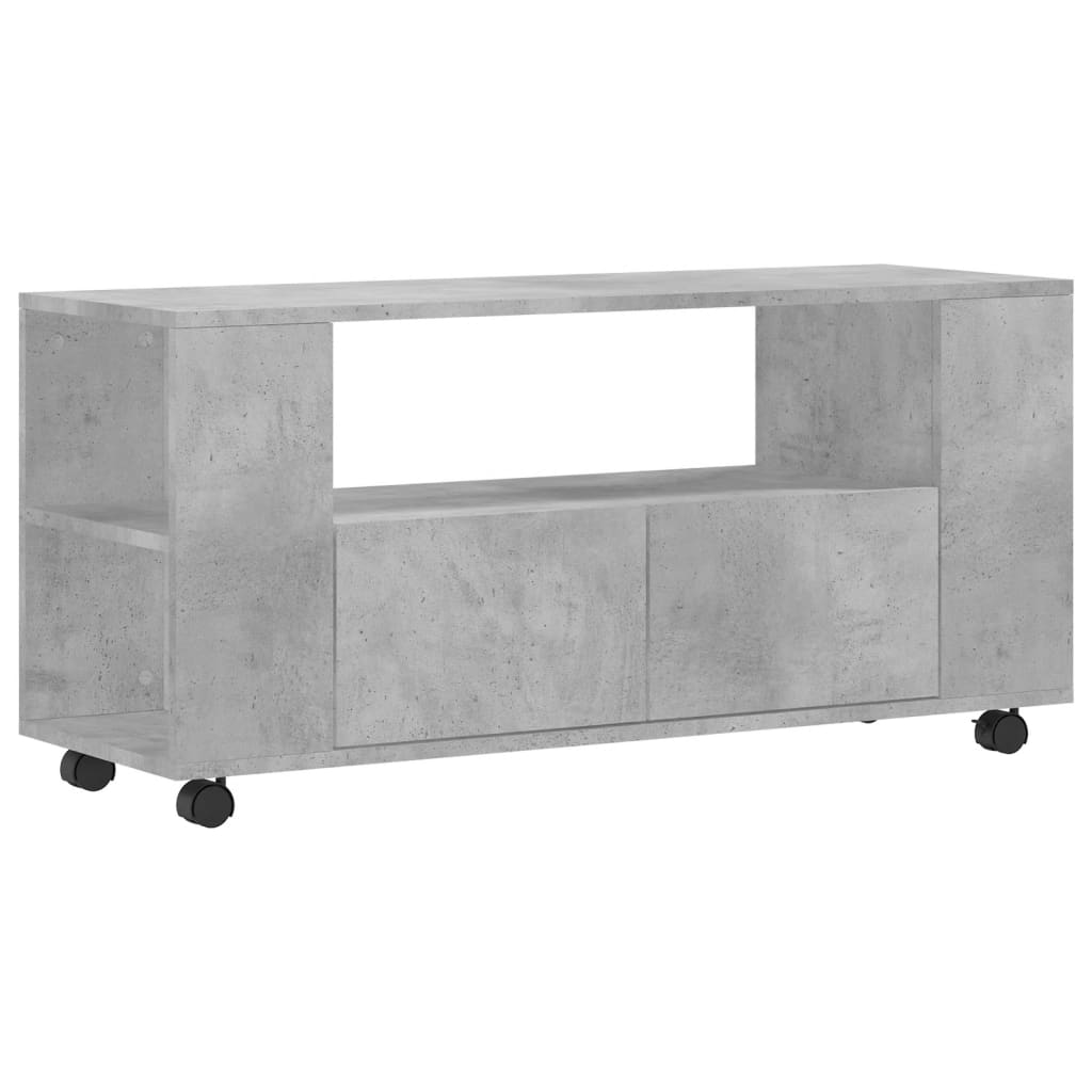 Meuble TV gris béton 102x34,5x43 cm bois d'ingénierie - XIOS
