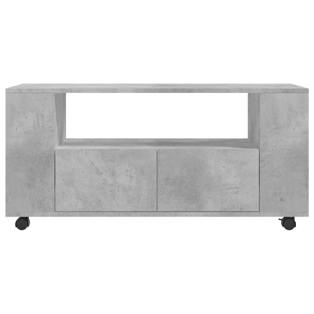 Meuble TV gris béton 102x34,5x43 cm bois d'ingénierie - XIOS