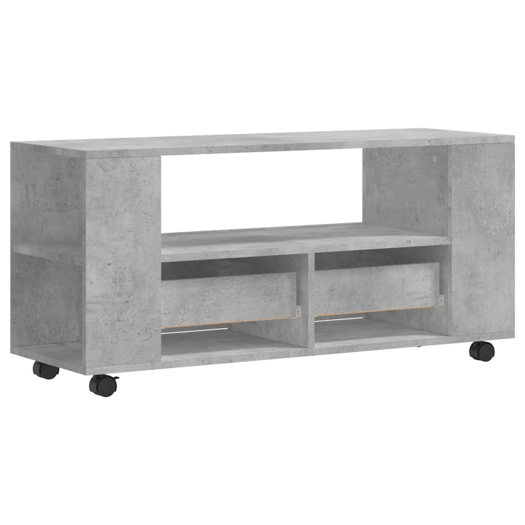 Meuble TV gris béton 102x34,5x43 cm bois d'ingénierie - XIOS