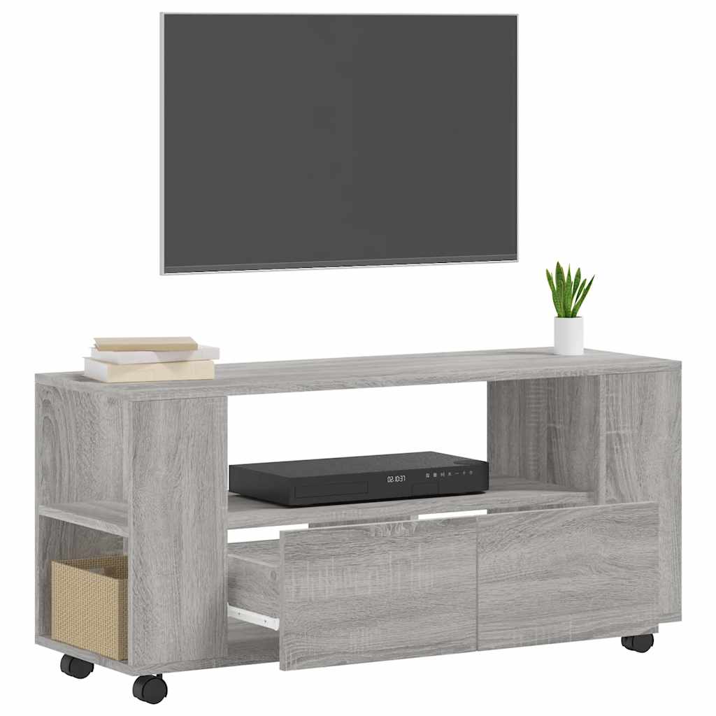 Meuble TV sonoma gris 102x34,5x43 cm bois d'ingénierie - XIOS
