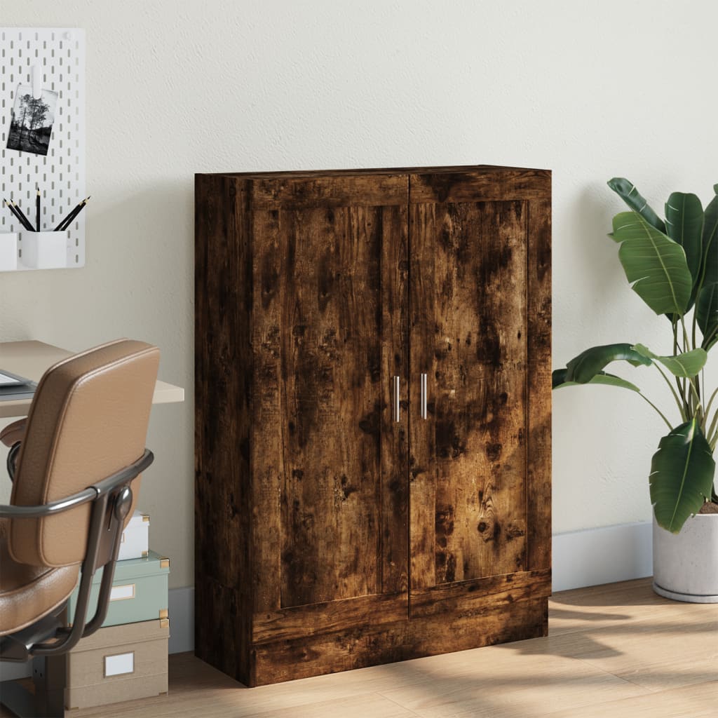 Bibliothèque chêne fumé 82,5x30,5x115 cm bois d'ingénierie - XIOS