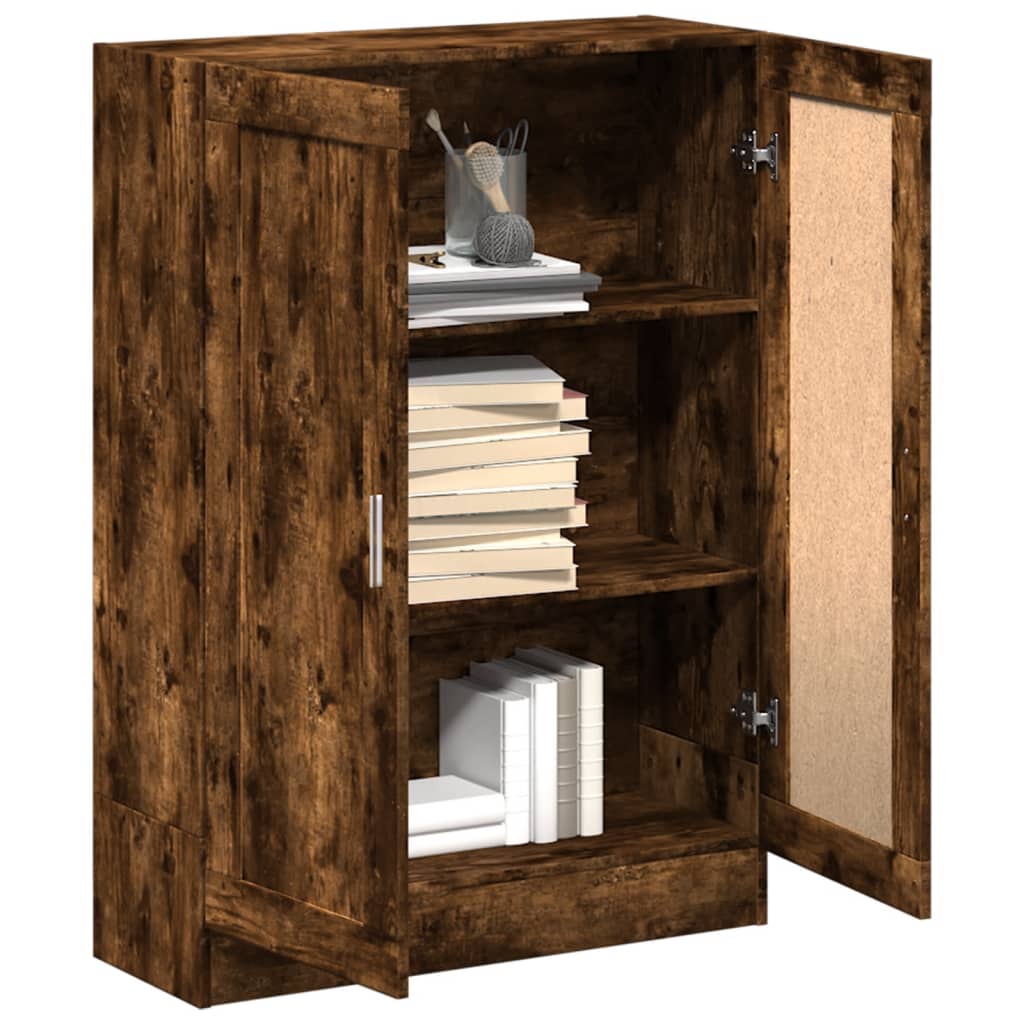 Bibliothèque chêne fumé 82,5x30,5x115 cm bois d'ingénierie - XIOS