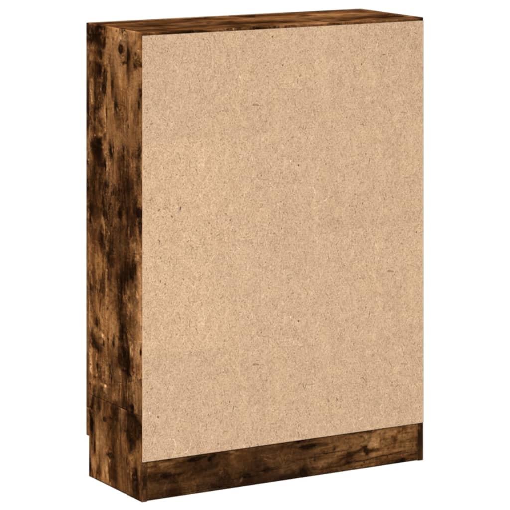 Bibliothèque chêne fumé 82,5x30,5x115 cm bois d'ingénierie - XIOS