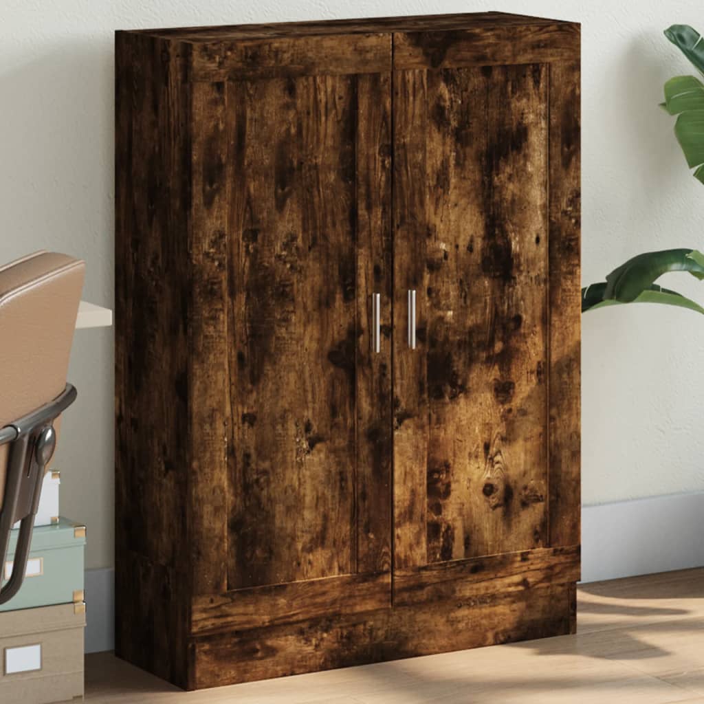 Bibliothèque chêne fumé 82,5x30,5x115 cm bois d'ingénierie - XIOS