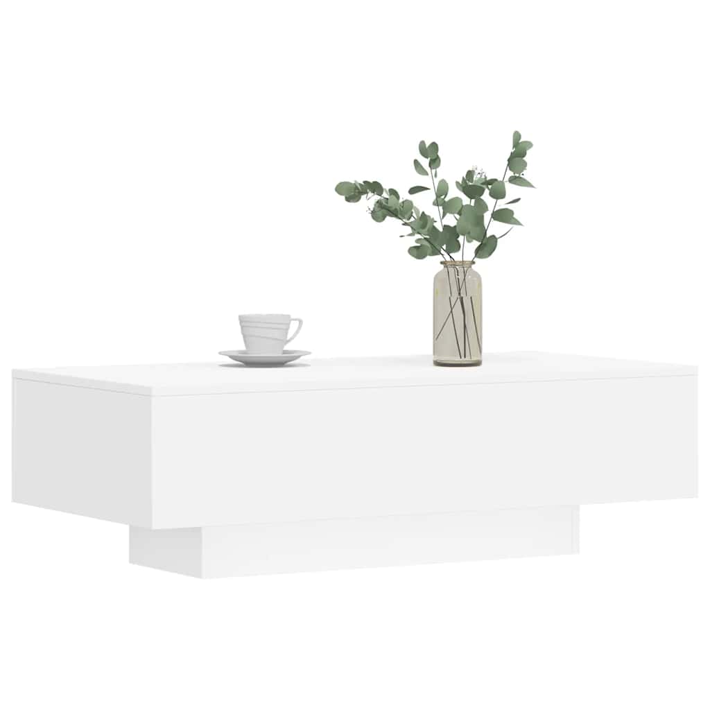 Table basse blanc 100x49,5x31 cm bois d'ingénierie - XIOS