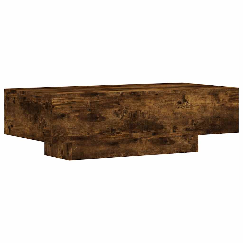 Table basse chêne fumé 100x49,5x31 cm bois d'ingénierie - XIOS