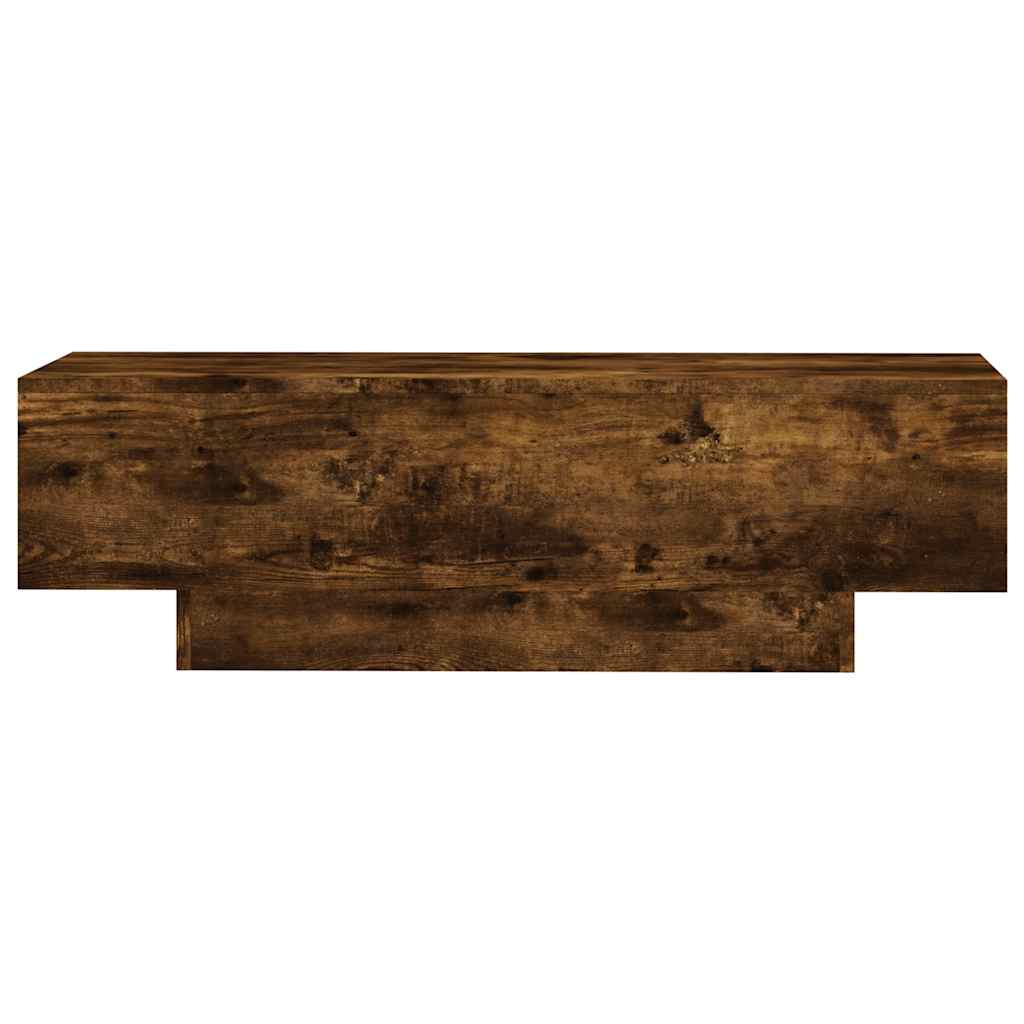 Table basse chêne fumé 100x49,5x31 cm bois d'ingénierie - XIOS