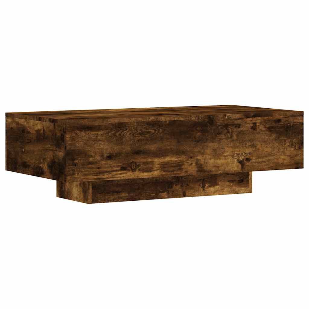 Table basse chêne fumé 100x49,5x31 cm bois d'ingénierie - XIOS