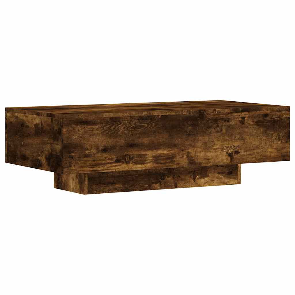 Table basse chêne fumé 100x49,5x31 cm bois d'ingénierie - XIOS