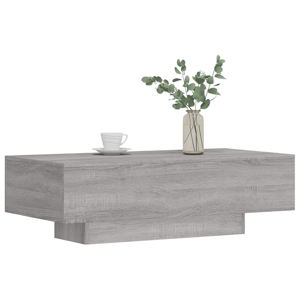 Table basse sonoma gris 100x49,5x31 cm bois d'ingénierie - XIOS