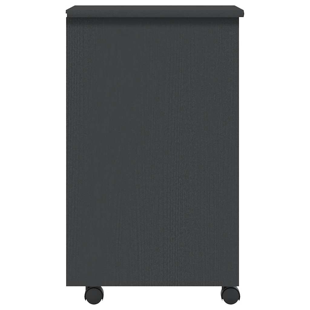 Armoire roulante avec tiroirs MOSS gris bois de pin solide - XIOS