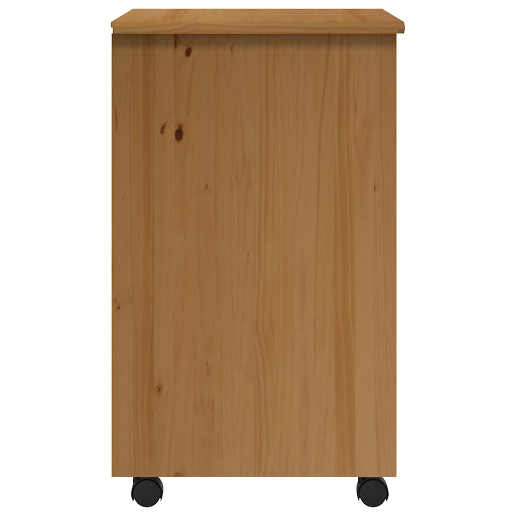Armoire roulante avec tiroirs MOSS bois de pin marron miel - XIOS