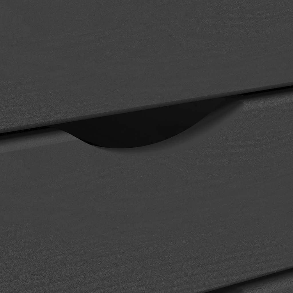 Armoire roulante avec tiroirs MOSS gris bois de pin solide - XIOS