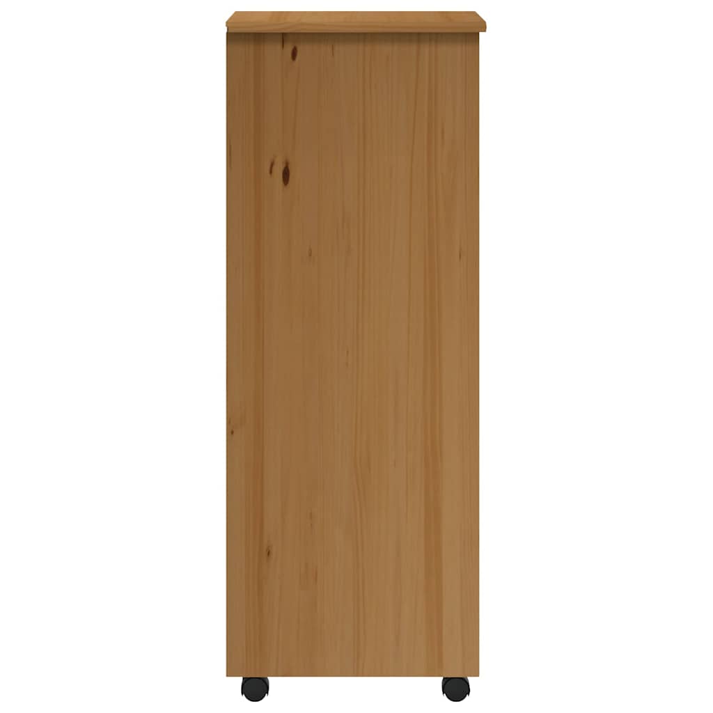 Armoire roulante avec tiroirs MOSS bois de pin marron miel - XIOS