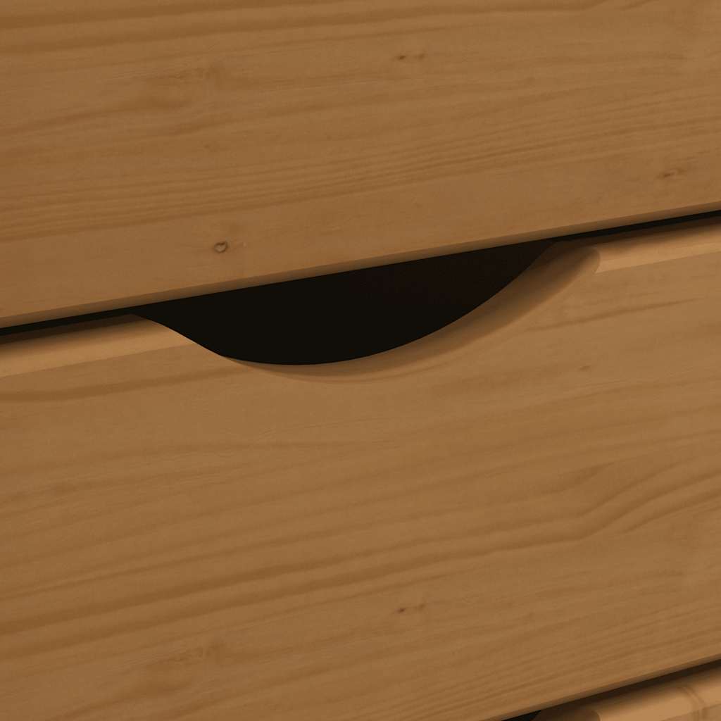 Armoire roulante avec tiroirs MOSS bois de pin marron miel - XIOS