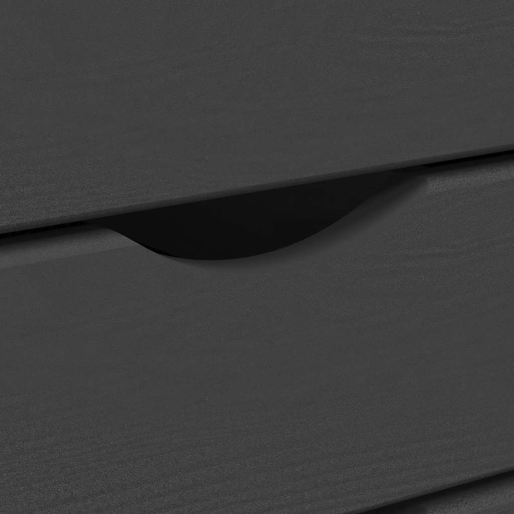 Armoire roulante avec tiroirs MOSS gris bois de pin solide - XIOS