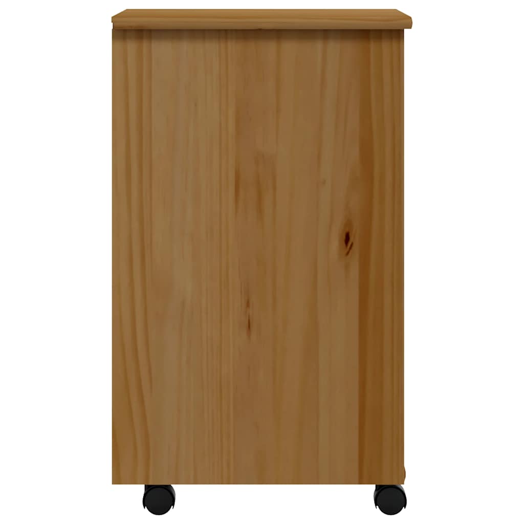 Armoire roulante avec tiroirs MOSS bois de pin marron miel - XIOS