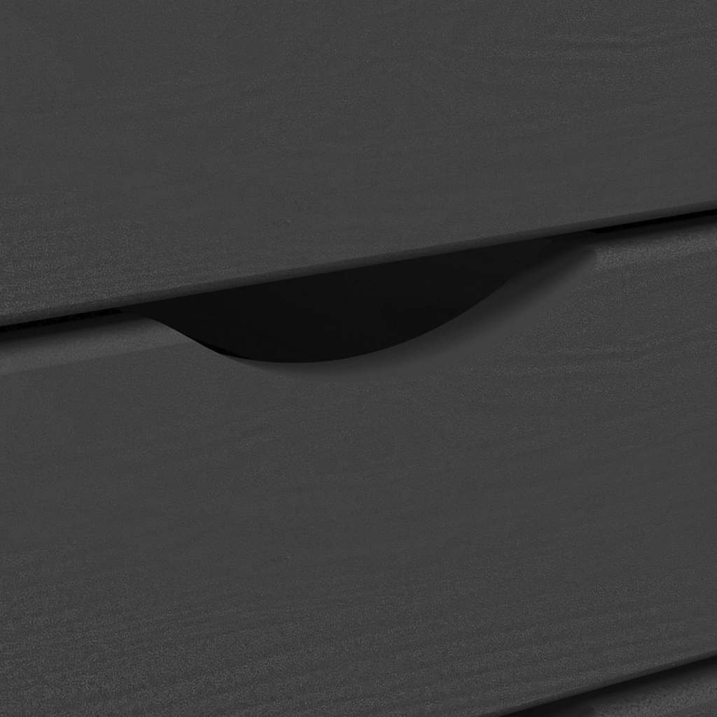 Armoire roulante avec tiroirs MOSS gris bois de pin solide - XIOS