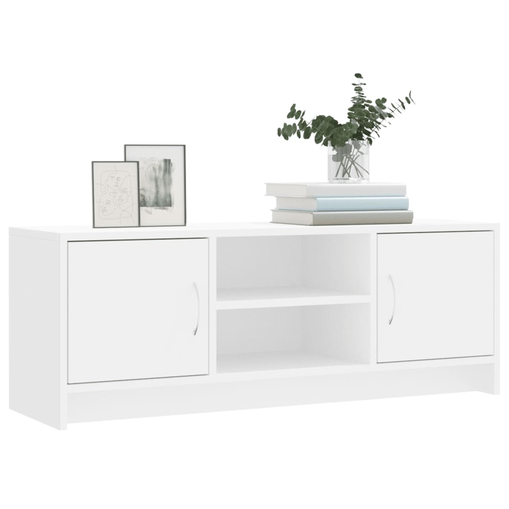 Meuble TV blanc 102x30x37,5 cm bois d'ingénierie - XIOS