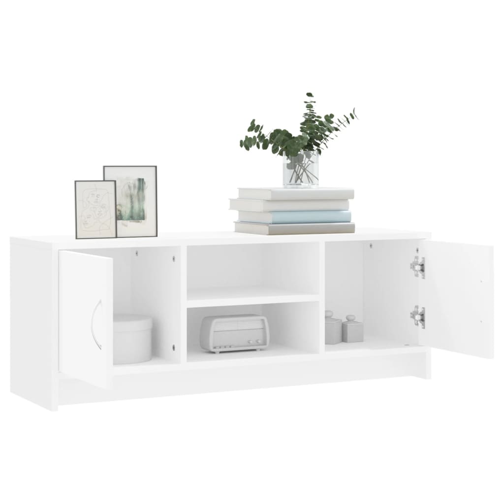 Meuble TV blanc 102x30x37,5 cm bois d'ingénierie - XIOS
