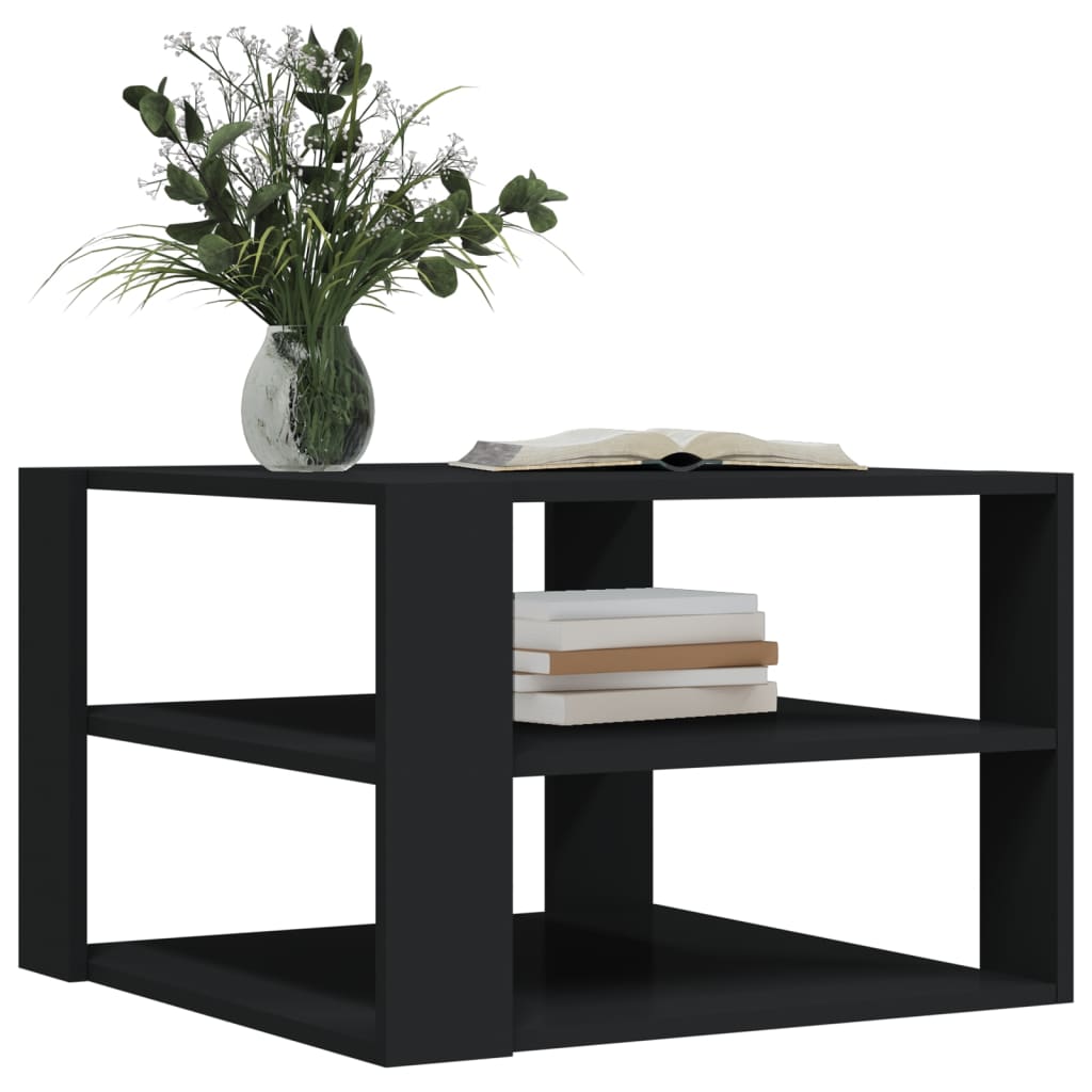 Table basse noir 59,5x59,5x40 cm bois d'ingénierie - XIOS