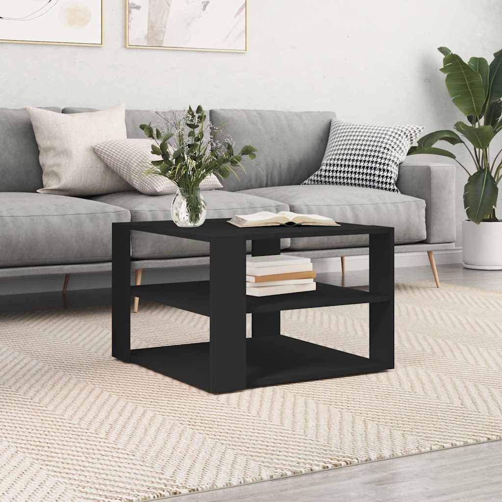 Table basse noir 59,5x59,5x40 cm bois d'ingénierie - XIOS