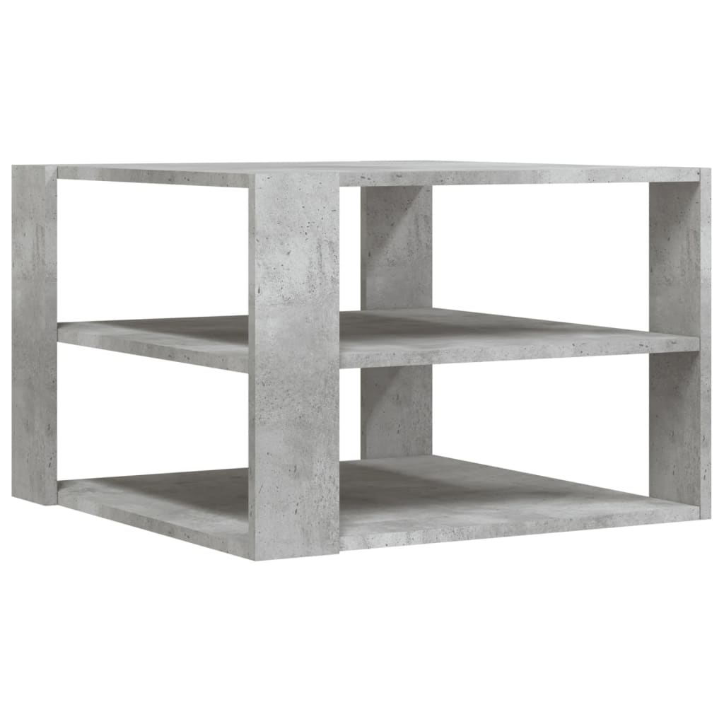 Table basse gris béton 59,5x59,5x40 cm bois d'ingénierie - XIOS