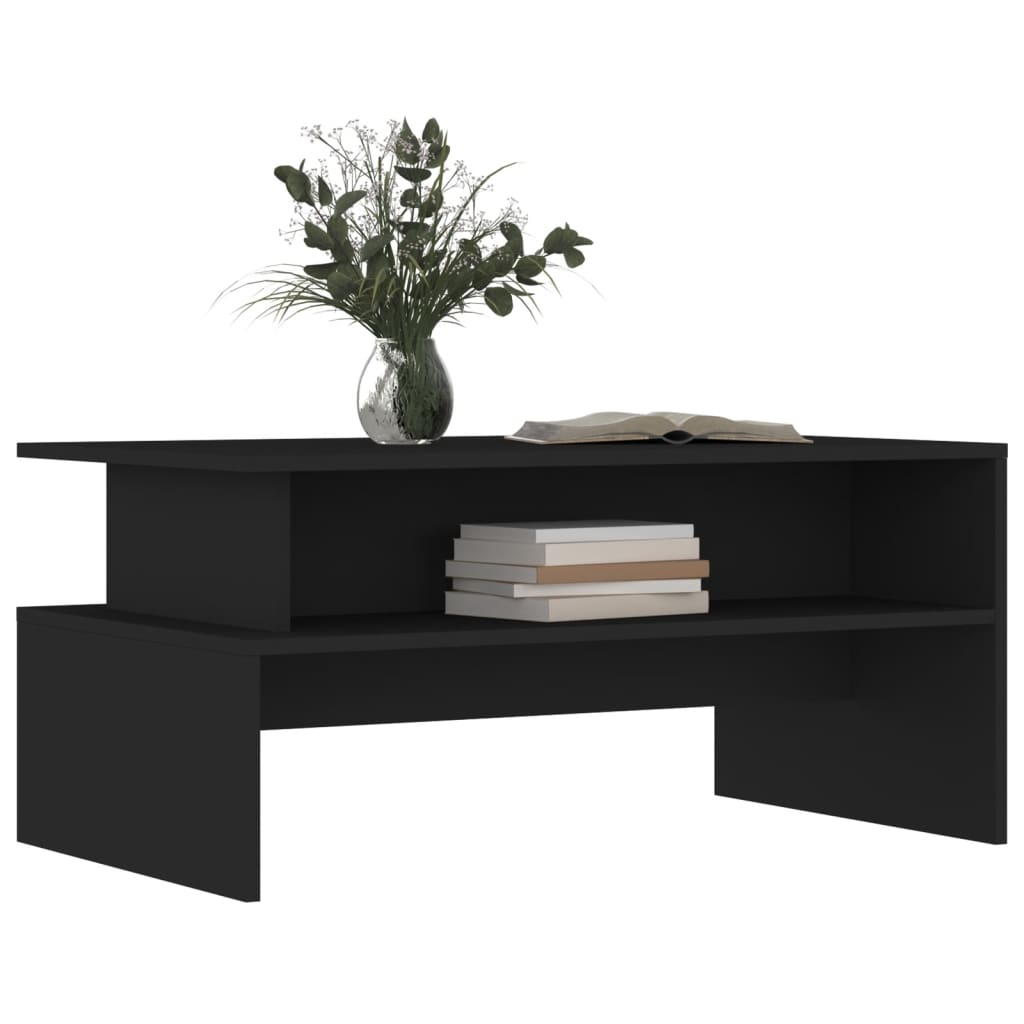 Table basse noir 90x55x42,5 cm bois d'ingénierie - XIOS