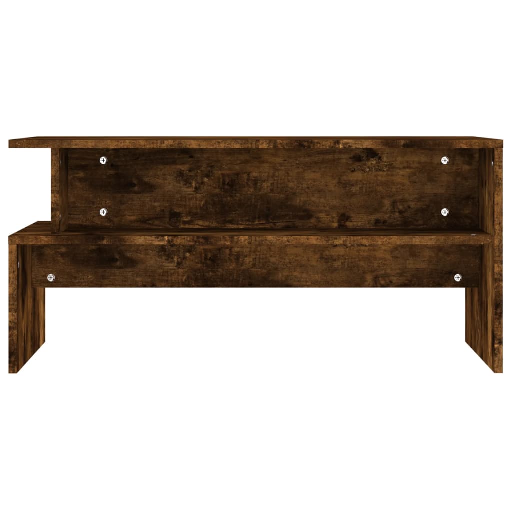 Table basse chêne fumé 90x55x42,5 cm bois d'ingénierie - XIOS