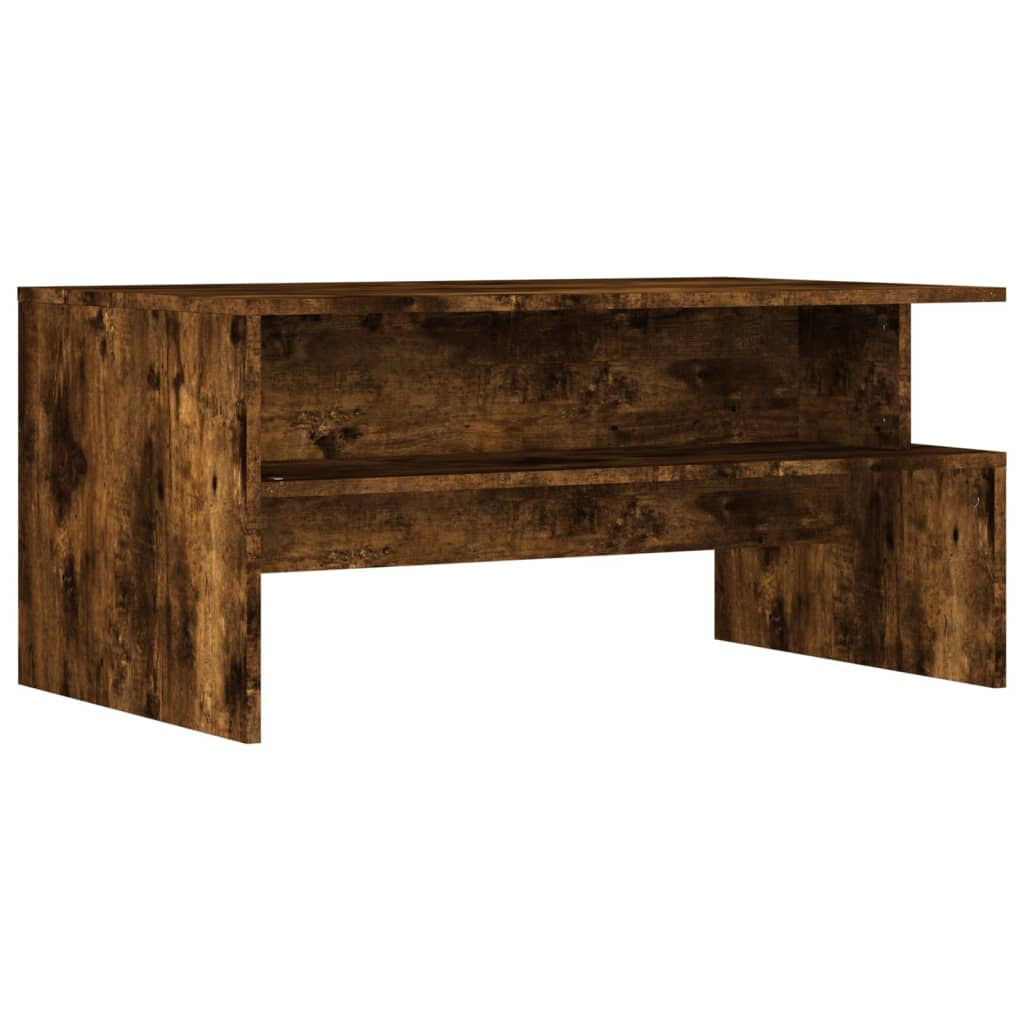 Table basse chêne fumé 90x55x42,5 cm bois d'ingénierie - XIOS