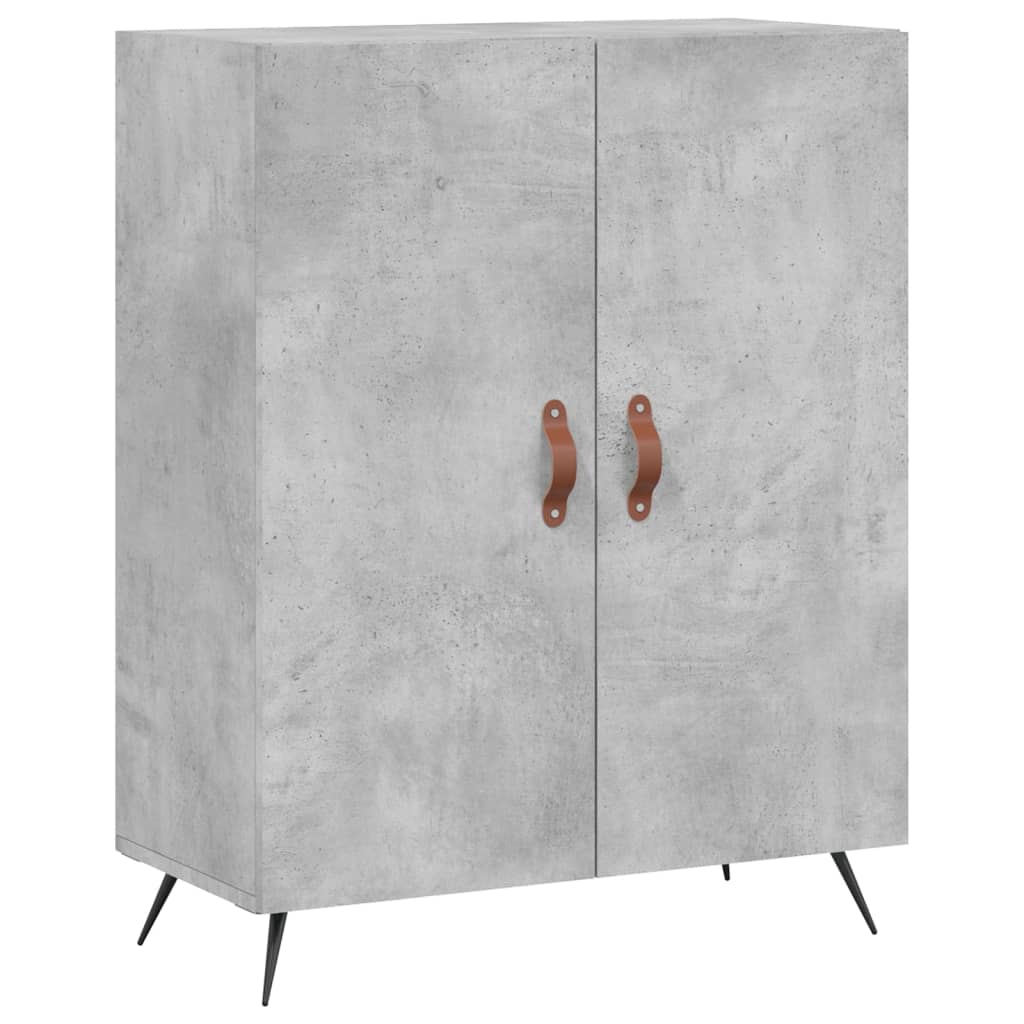 Buffet haut Gris béton 69,5x34x180 cm Bois d'ingénierie - XIOS