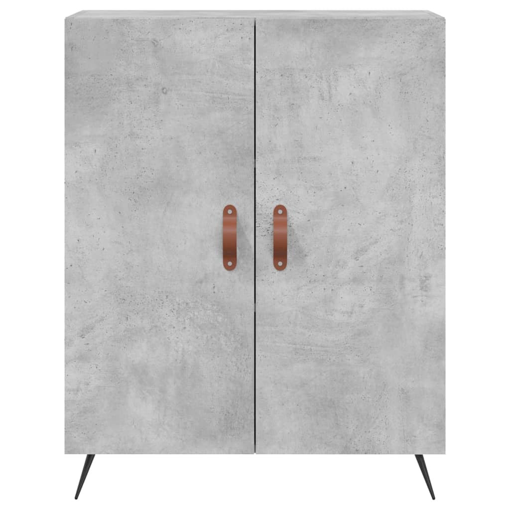 Buffet haut Gris béton 69,5x34x180 cm Bois d'ingénierie - XIOS
