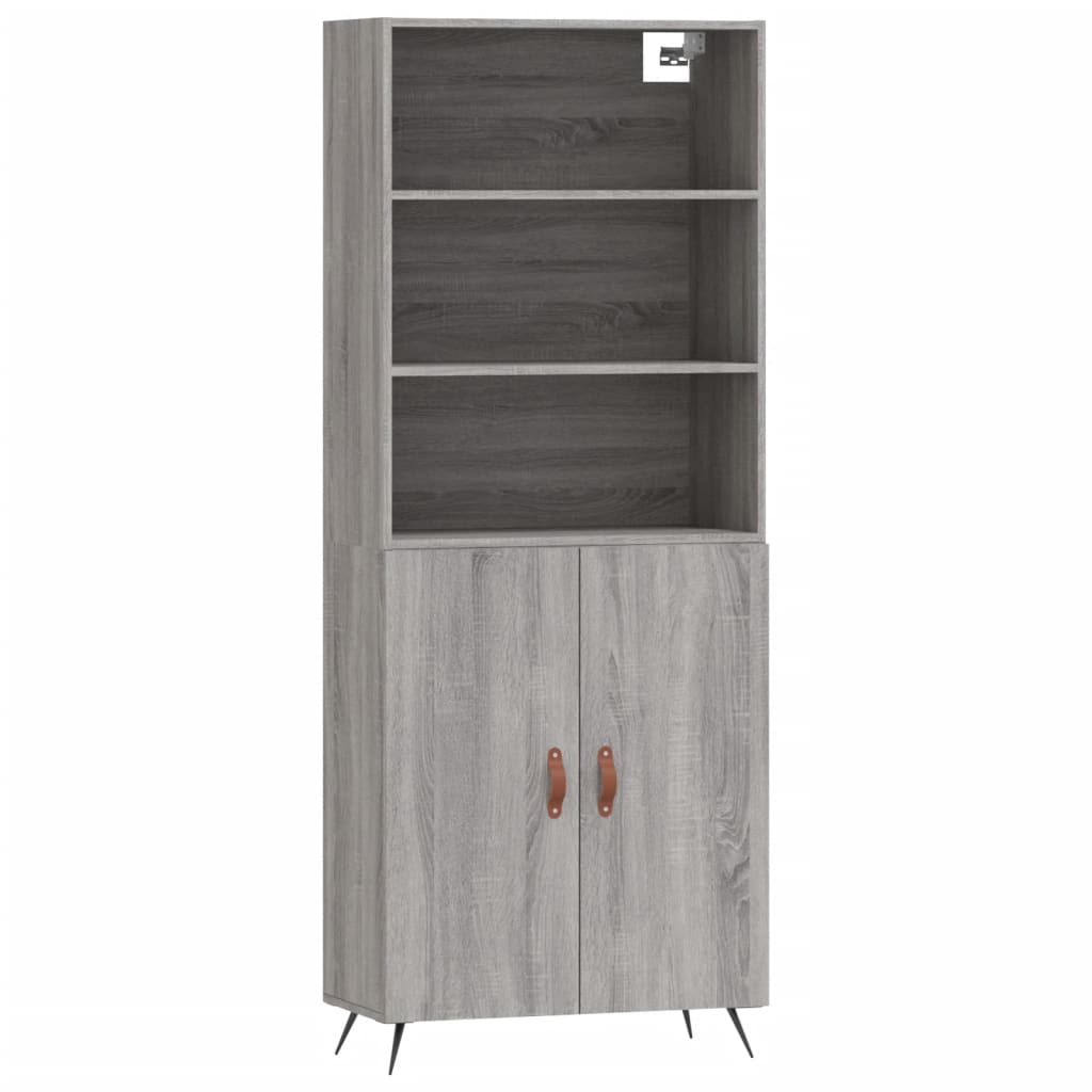 Buffet haut Sonoma gris 69,5x34x180 cm Bois d'ingénierie - XIOS