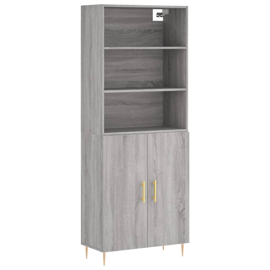 Buffet haut Sonoma gris 69,5x34x180 cm Bois d'ingénierie - XIOS